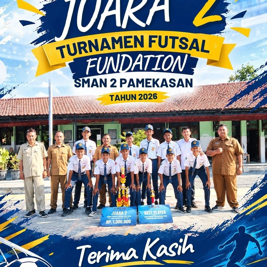 Juara 2 Turnamen Futsal dan Pemain Terbaik Fundation Tingkat SMP se-Kabupaten Pamekasan